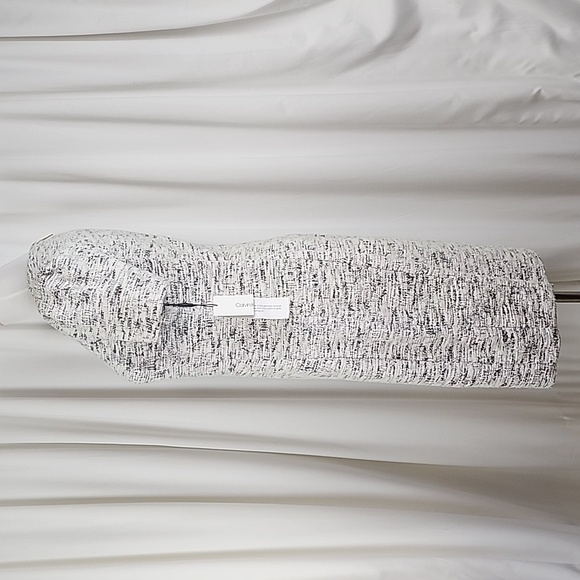 Calvin Klein Tweed Sheath Dress White Gray Black Size 8 - Picture 2 of 16